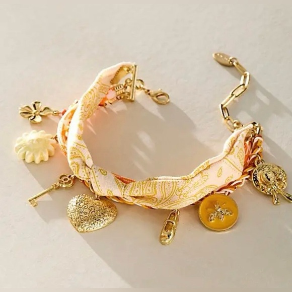 Free People Jewelry - NWT Free People High Noon Anklet in Banana Cream Yellow Orange Gold New